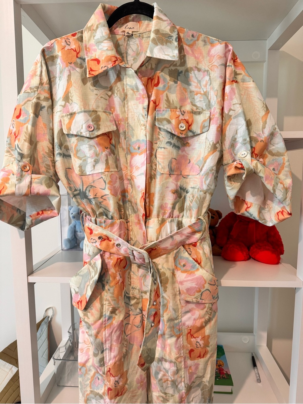 Lena Pastel Floral Zip-Front Shirt Jacket in Peach, Pink & Mint